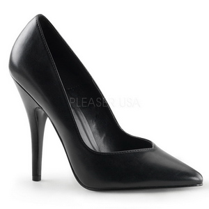 Black Konstldere 13 cm SEDUCE-420V pointed toe pumps with high heels