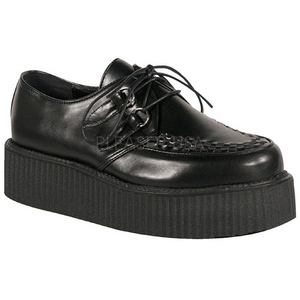 Black Leatherette V-CREEPER-502 Platform Mens Creepers Shoes