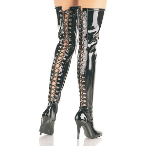 Black Shiny 13 cm SEDUCE-3063 overknee high heel boots