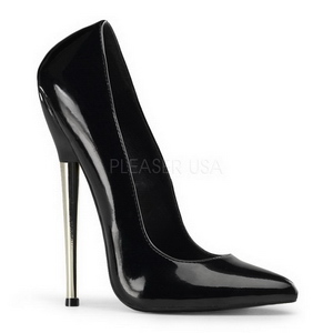 Black Varnished 16 cm DAGGER-01 Women Pumps Shoes Stiletto Heels