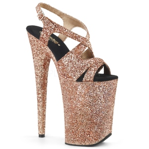 Copper 23 cm INFINITY-930LG glitter platform high heels shoes