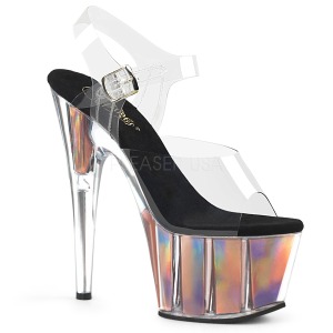 Gold 18 cm ADORE-708HGI Hologram platform high heels shoes