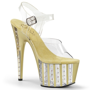 Gold 18 cm ADORE-708VLRS rhinestone platform high heels