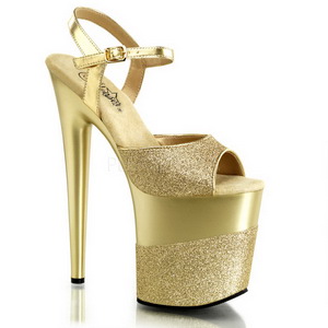 Gold Glitter 20 cm FLAMINGO-809-2G High Heels Platform