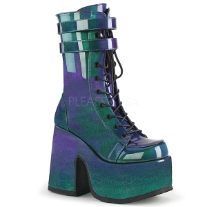 Green Patent 12,5 cm CAMEL-250 demonia ankle boots platform