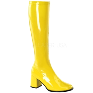 Gula lackst�vlar 7,5 cm GOGO-300 h�gklackat damst�vlar f�r m�n