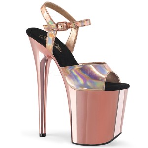 Guld 20 cm FLAMINGO-809HG pleaser high heels skor