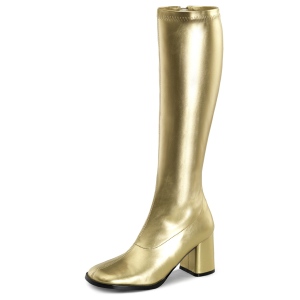Gyllene lackst�vlar 7,5 cm GOGO-300 h�gklackat damst�vlar f�r m�n