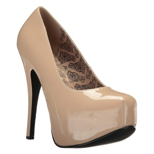 Kr�m Lackl�der 14,5 cm Burlesque TEEZE-06W pumps f�r m�n med breda f�tter