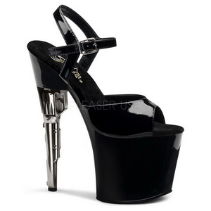 Lack 19 cm BONDGIRL-709 plat� skor med pistoler klack