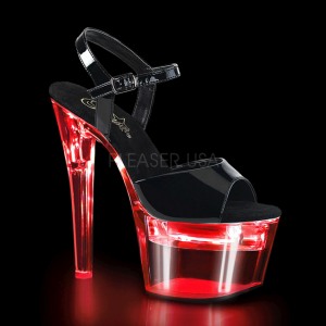 Lackläder 18 cm FLASHDANCE-709 strippskor poledance sandaletter skor LED glödlampa