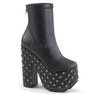 Leatherette 16 cm DEMONIA CRAMPS-110 goth ankle boots with rivets
