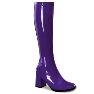 Lila lackst�vlar 7,5 cm GOGO-300 h�gklackat damst�vlar f�r m�n