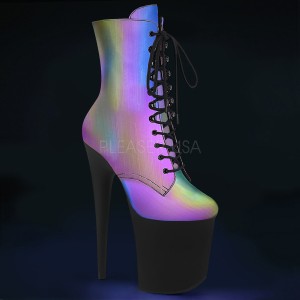 Neon 20 cm FLAMINGO-1020REFL Pole dancing ankle boots