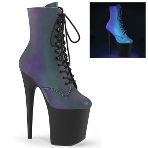 Neon 20 cm FLAMINGO-1020REFL Pole dancing ankle boots