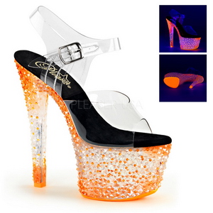 Orange Neon 18 cm CRYSTALIZE-308PS Platå högklackade skor