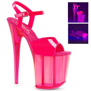 Pink 20 cm FLAMINGO-809UVT Neon Plat Hgklackade Sandaler Skor