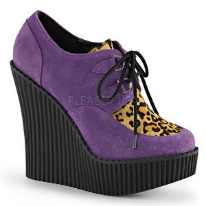 Purple Leatherette CREEPER-304 creepers wedges women shoes