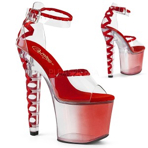 Red 18 cm LOVESICK-712T corset heels pleaser sandals