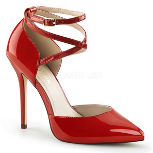 R�d Lack 13 cm AMUSE-25 Pumps H�gklackade Herrskor