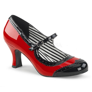 R�d Lackl�der 7,5 cm JENNA-06 stora storlekar pumps skor