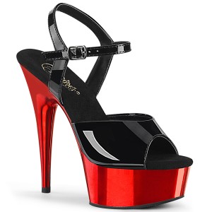 Röd krom platå 15 cm DELIGHT-609 pleaser high heels skor