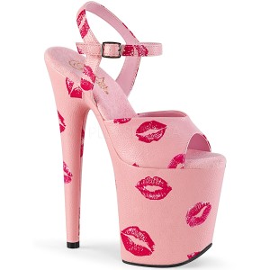 Rosa 20 cm FLAMINGO-809KISSES pleaser high heels skor