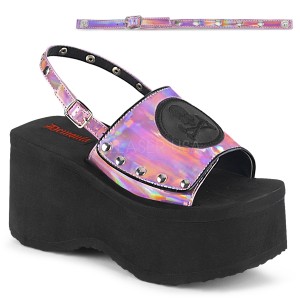 Rosa 9 cm DemoniaCult FUNN-32 lolita emo sandaler med plat