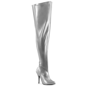 Silver 13 cm stretch l�rh�ga st�vlar f�r breda vader f�r m�n