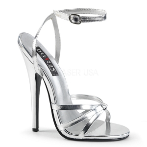 Silver 15 cm Devious DOMINA-108 högklackade sandaletter