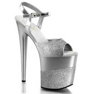 Silver Glitter 20 cm FLAMINGO-809-2G High Heels Platform