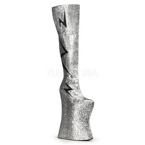 Silver Glitter 34 cm VIVACIOUS-3016 Overknee Stövlar för Drag Queen
