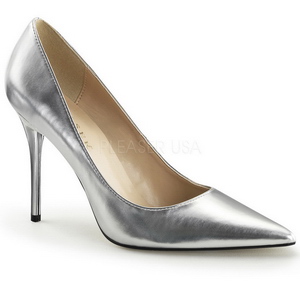Silver Konstldere 10 cm CLASSIQUE-20 Pumps High Heels for Men