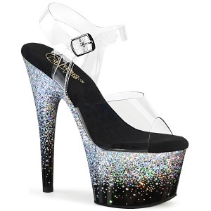 Silverfrgade 18 cm ADORE-708SS glitter plat high heels