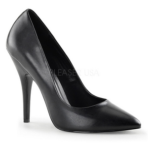Svart Konstl�der 13 cm SEDUCE-420 Pumps H�gklackade Herrskor
