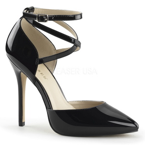 Svart Lack 13 cm AMUSE-25 Pumps H�gklackade Herrskor
