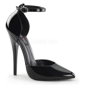 Svart Lack 15 cm DOMINA-402 H�g Klackade Pumps f�r M�n