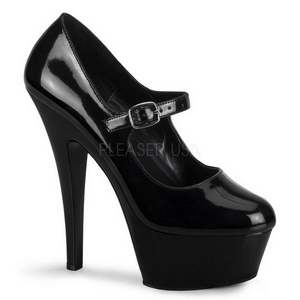 Svart Lack 15 cm KISS-280 damskor med h�g klack