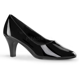 Svart Lack 8 cm DIVINE-420W kvinnor pumps med l�g klack