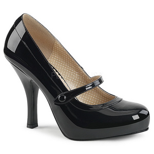 Svart Lackl�der 11,5 cm PINUP-01 stora storlekar pumps skor