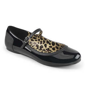 Svart Lackl�der ANNA-02 stora storlekar ballerina skor