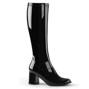 Svarta lackst�vlar 7,5 cm GOGO-300 h�gklackat damst�vlar f�r m�n