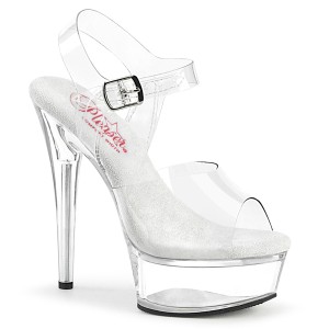 Transparent high heels 15 cm EXCITE-608 plat� high heels