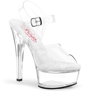 Transparent high heels 15 cm GLEAM-608 plat high heels