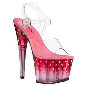 Transparent high heels 18 cm STARDUST-708T plat high heels