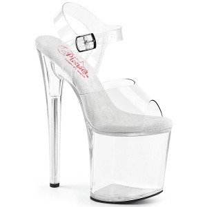 Transparent high heels 20 cm NAUGHTY-808 platå high heels