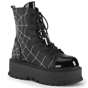 Vegan black 5 cm SLACKER-88 demonia ankle boots platform