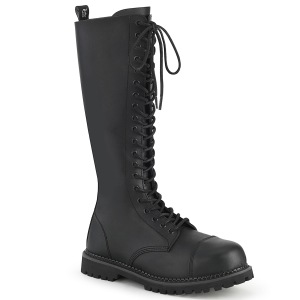 Vegan leather RIOT-20 demonia boots - unisex steel toe combat boots