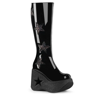 Vegan svart 13 cm DYNAMITE-218 emo punk wedge plat�st�vlar kilklack