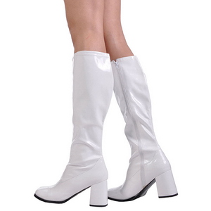 Vit Lack 7,5 cm GOGO-300 H�ga Damst�vlar f�r M�n